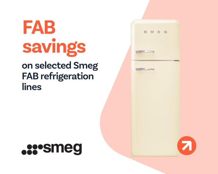 Fab savings on selected Smeg FAB refrigeration lines.