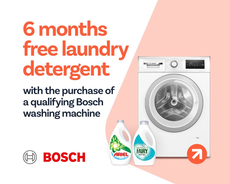 Claim 6 Months Free Detergent with Bosch.