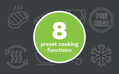 8 pre-set cooking functions