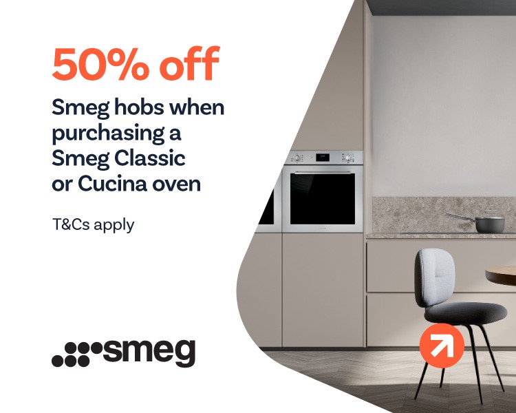 Get 50% off Smeg Hobs when purchasing a Smeg Classic or Cucina Oven.