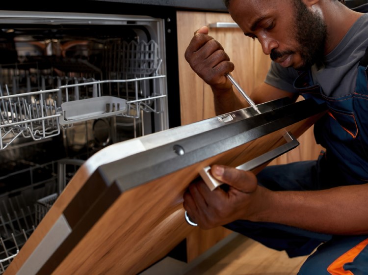 how to add or remove fitting an integrated dishwasher cabinet door panel